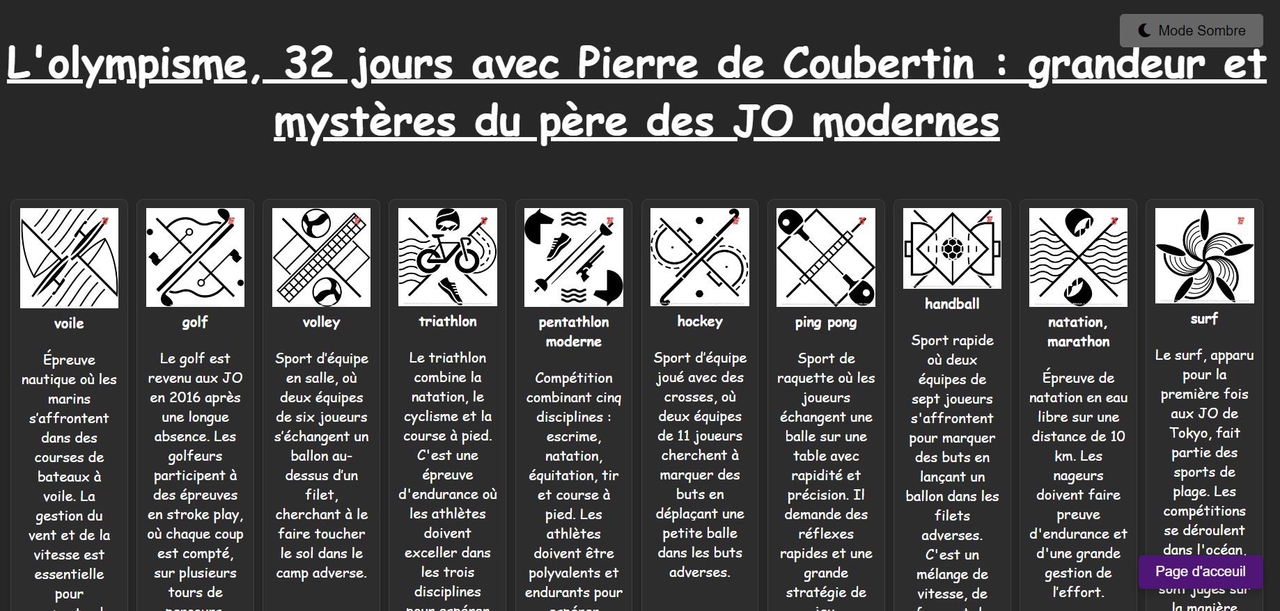 Application web Jeux Olympiques 2024